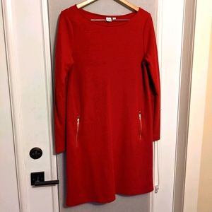 Gap Long Sleeve Aline Red Dress